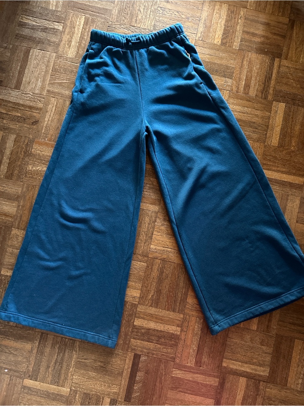 Adidas Wide Leg Fleece Sweatpants Blue Teal Women’s